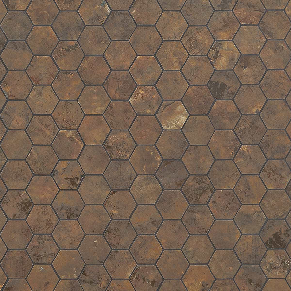 Portrait Copper 2" Hexagon Matte Porcelain Mosaic Tile
