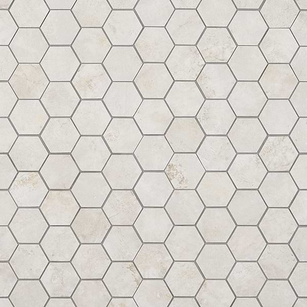 Portrait Ivory 2" Hexagon Matte Porcelain Mosaic Tile
