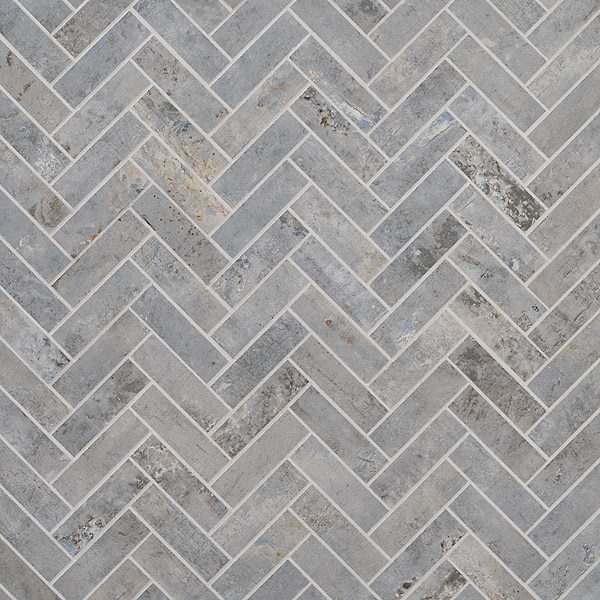 Portrait Ocean Blue 1x4 Herringbone Matte Porcelain Mosaic Tile