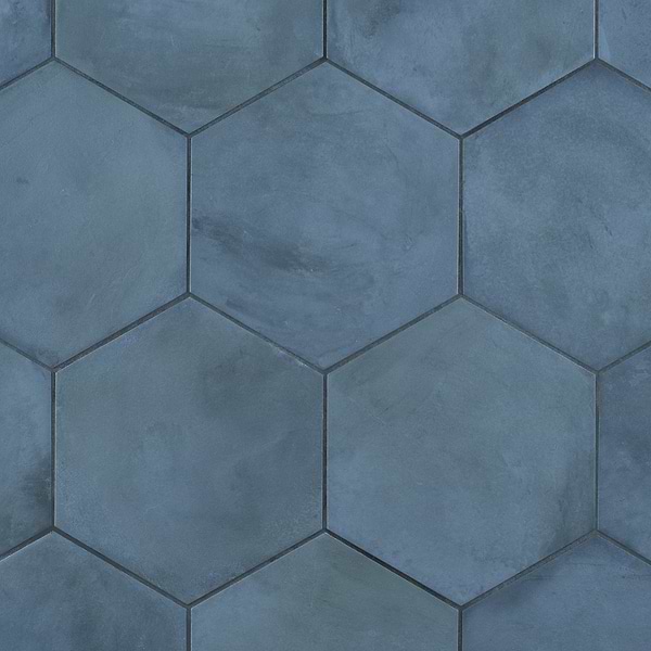 Ava Blue Ocean 8" Hexagon Matte Porcelain Tile