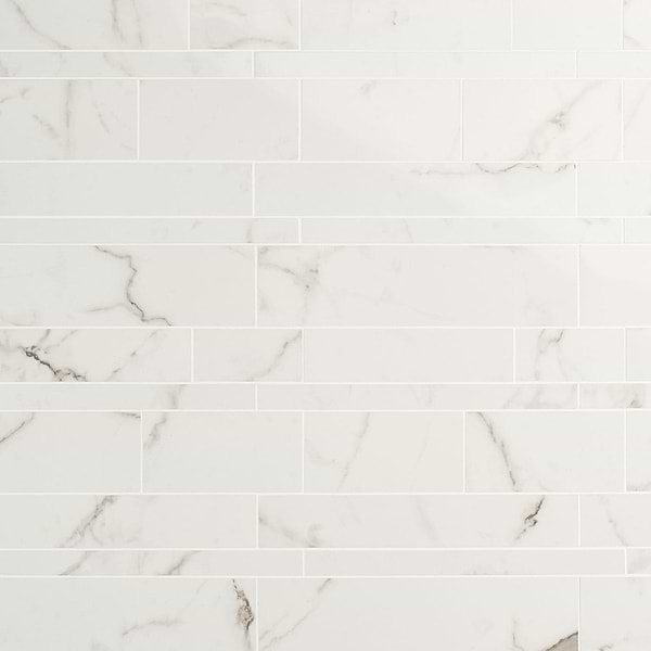 DreamStone Statuario Venato Railroad Polished Porcelain Mosaic