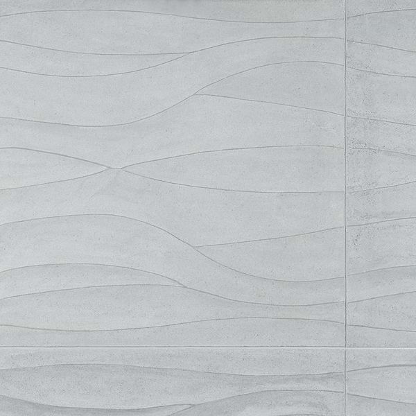 Thalia Blue Gray 18x18 3D Carved Wave Honed Limestone Tile