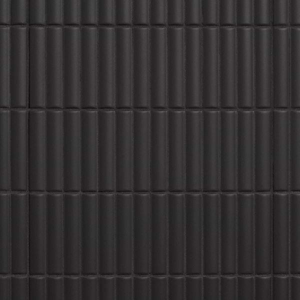 Roller Ribbed Black 4x12 3D Matte Fluted Ceramic Tile