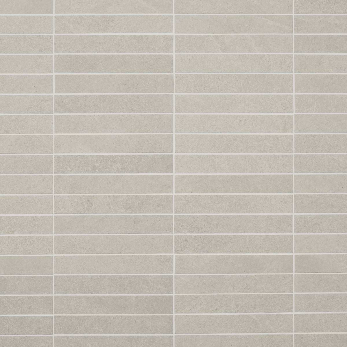 Era Linen White 1x6 Stacked Limestone Look Matte Porcelain Mosaic Tile