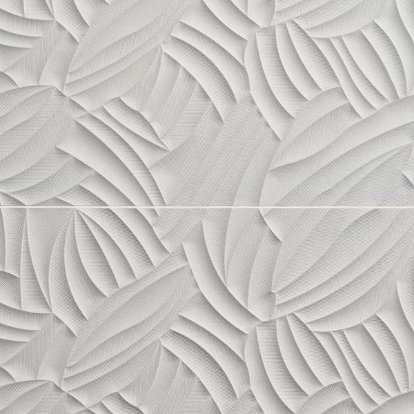 Wonderland 3D Garden White 12x36 Polished Ceramic Tile