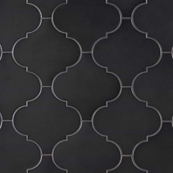 Zeal Arabesque Gunmetal Gray 8x8 Polished Porcelain Tile