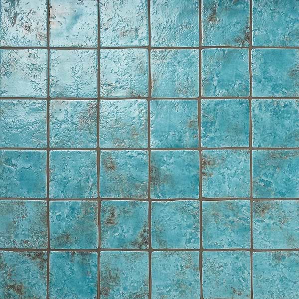 Greta Lagoon Blue 5x5 Glossy Textured Porcelain Tile