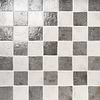 Greta Checkerboard Smoke Gray and Seashell White 5x5 Glossy Textured Porcelain Tile