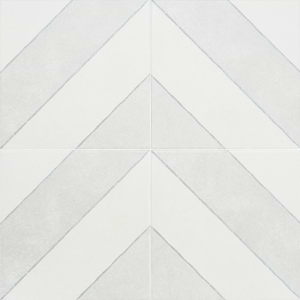 Auteur Diagonals Chevron Ash Gray 9x9 Matte Porcelain Tile