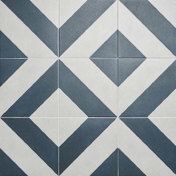 Auteur Diagonals Jewel Navy Blue 9x9 Matte Porcelain Tile