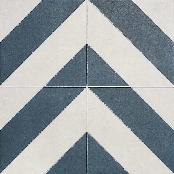 Auteur Diagonals Navy 9x9 Porcelain Tile