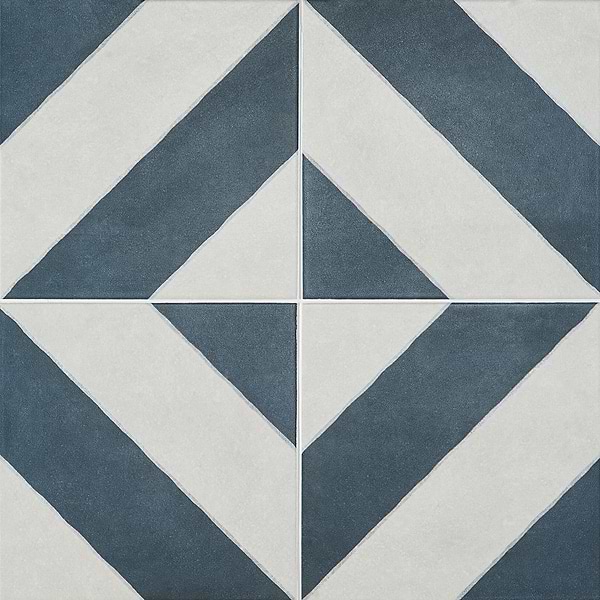 Auteur Diagonals Kaleidoscope Navy Blue 9x9 Matte Porcelain Tile