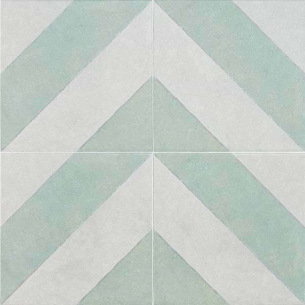 Auteur Diagonals Chevron Sage Green 9x9  Matte Porcelain Tile