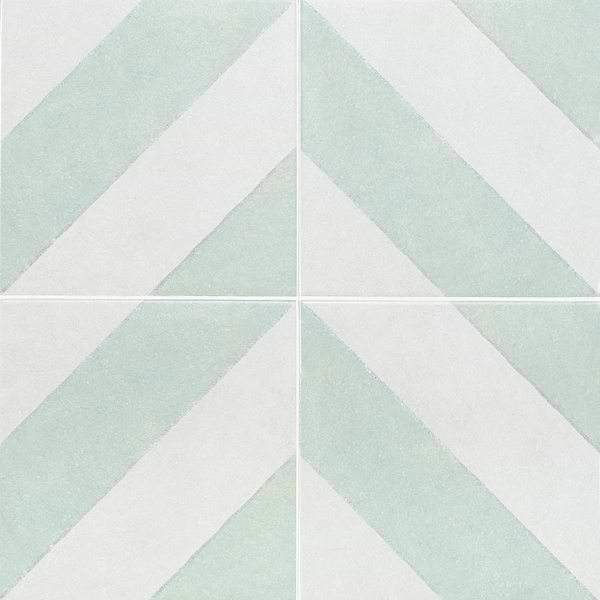 Auteur Diagonals Chevron-Offset Sage Green 9x9 Matte Porcelain Tile