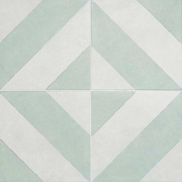 Auteur Diagonals Kaleidoscope Sage Green 9x9 Matte Porcelain Tile