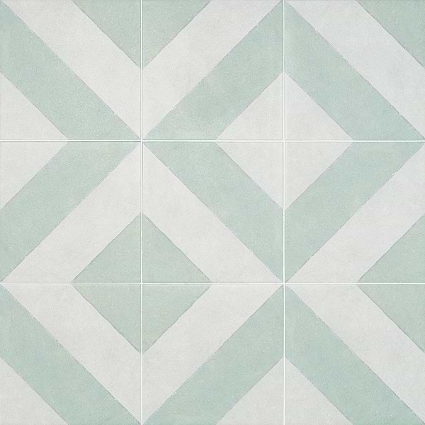 Auteur Diagonals Jewel Sage Green 9x9 Matte Porcelain Tile
