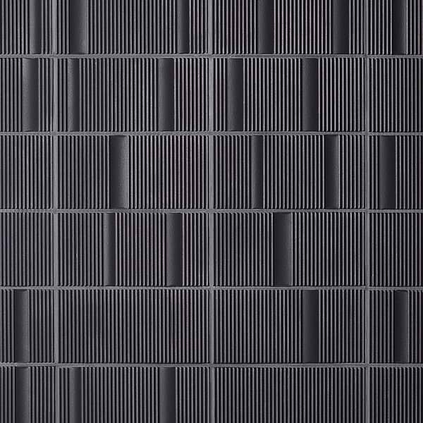 Division Antracite Black 8x16 Fluted 3D Matte Ceramic Wall Tile