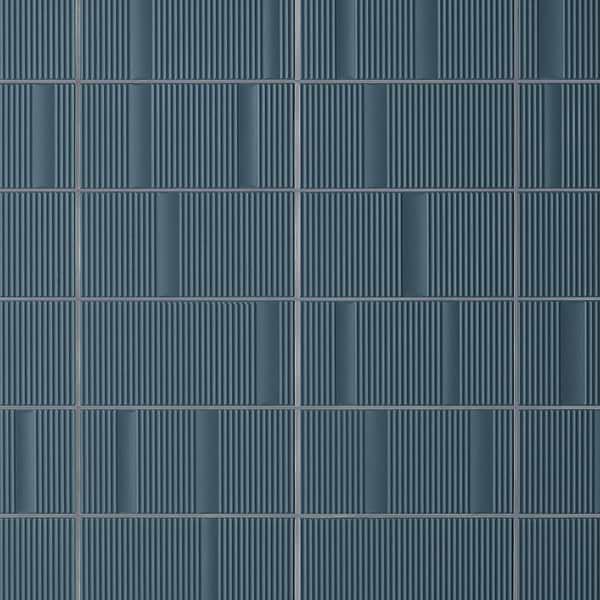 Division Blue 8x16 Fluted 3D Matte Ceramic Wall Tile
