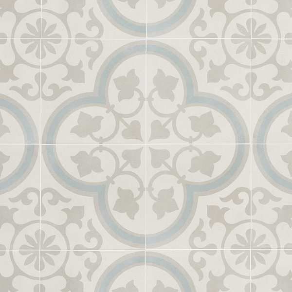 Lapaz Silver Ornate 9x9 Matte Porcelain Tile