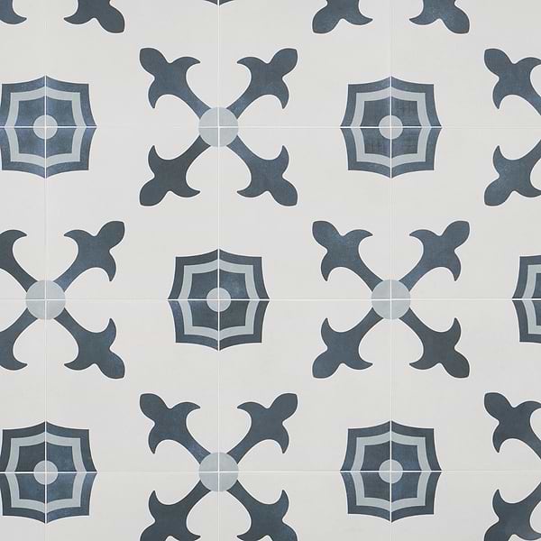 Lapaz White & Blue Herald 9x9 Matte Porcelain Tile