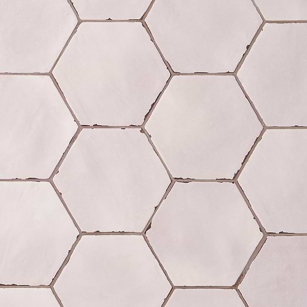 Sasha Hex Oxalis Rose 6" Matte Porcelain Hexagon Tile