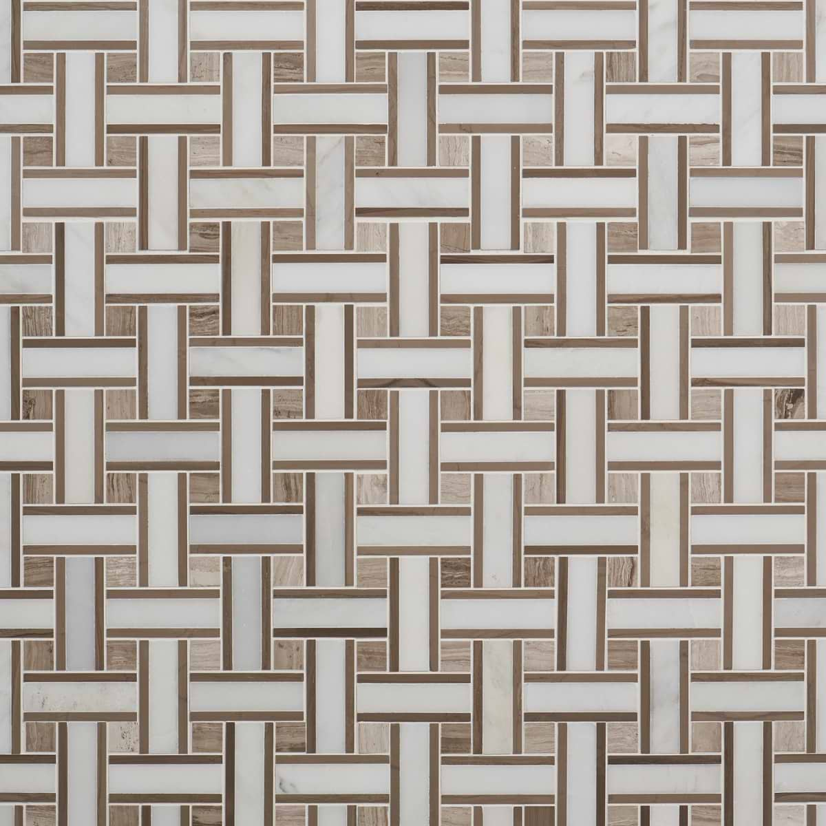 Twine Burlap 1x3 Marble Polished Mosaic Tile