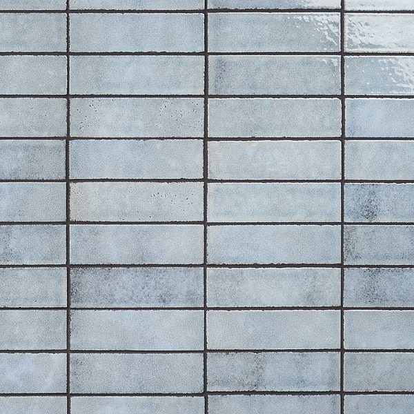 Color One Arctic Blue 2x8 Glossy Lava Stone Tile