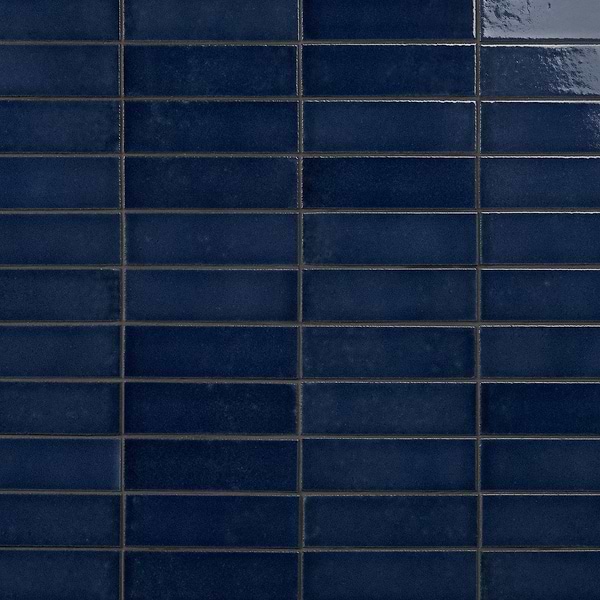 ColorOne Jean Blue 2x8 Crackled Glossy Lava Stone Tile