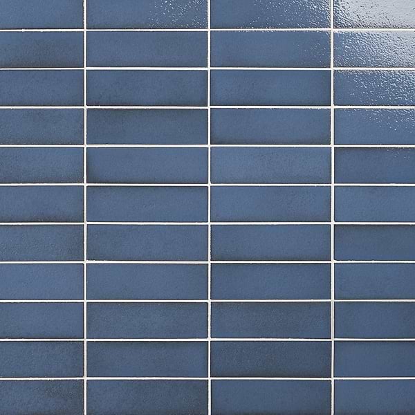 Color One Steel Blue 2x8 Glossy Lava Stone Tile