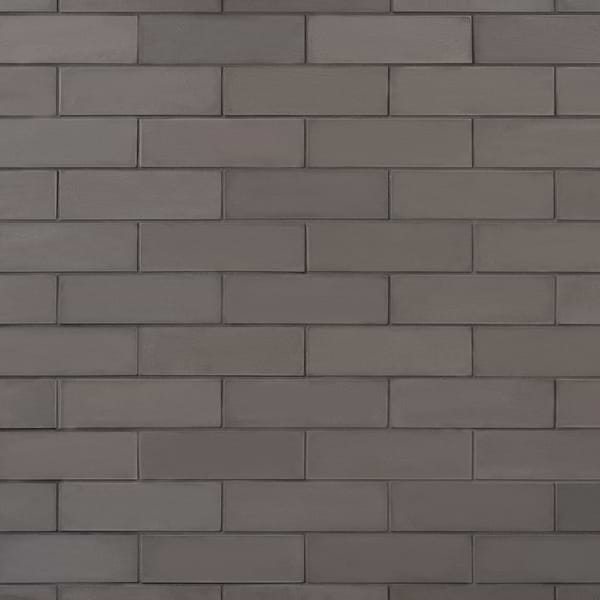 Color One Charcoal Gray 2x8 Matte Cement Tile
