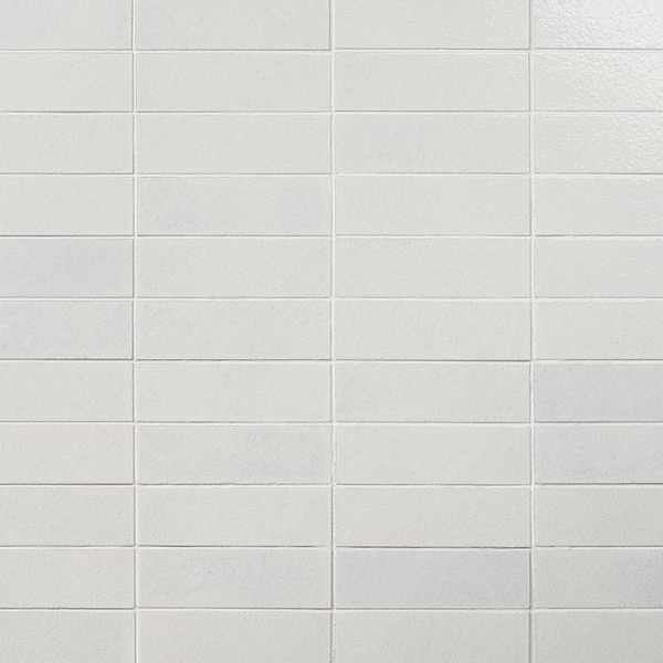 Color One Cotton White 2x8 Glossy Lava Stone Tile