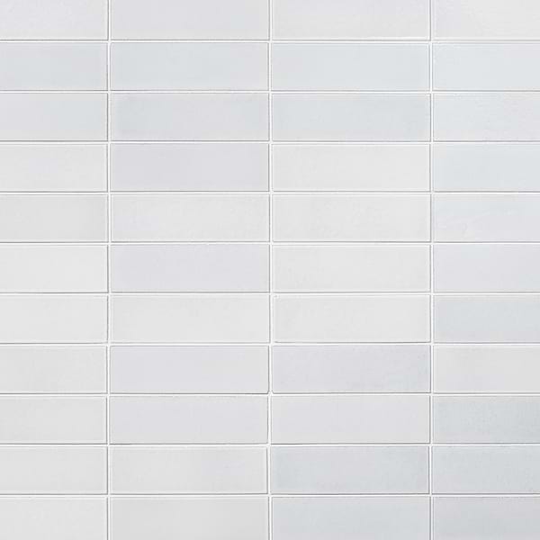 Color One Milk White 2x8 Glossy Lava Stone Tile
