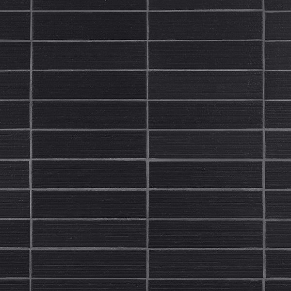 Charlotte Charcoal Black 3x10 Textured Matte Ceramic Subway Tile
