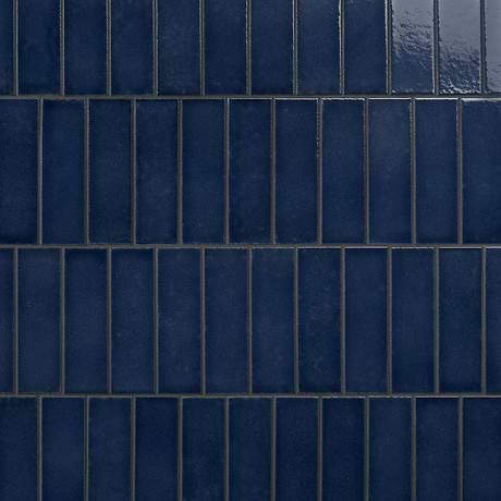 Color One Jean Blue 2x8 Crackled Glossy Lava Stone Tile