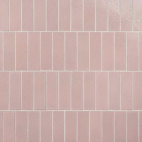 Color One Blush Pink 2x8 Glossy Lava Stone Tile