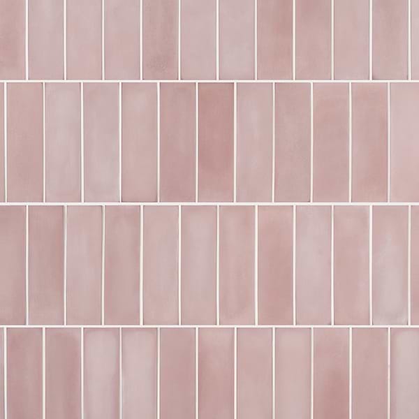 Color One Coral Pink 2x8 Matte Cement Tile