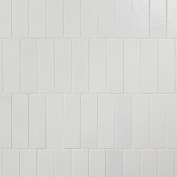 Color One Cotton White 2x8 Glossy Lava Stone Tile