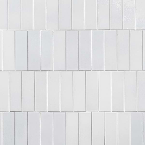 Color One Milk White 2x8 Glossy Lava Stone Tile