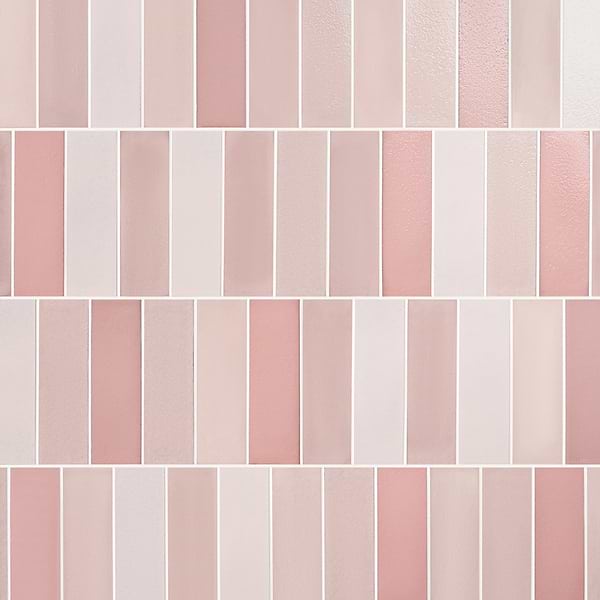 Color One Terra Blend Pink 2x8 Cement and Lava Stone Tile