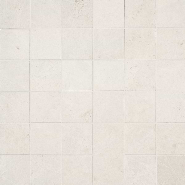 Vanilla Warm White 3” Square Honed Marble Mosaic Tile