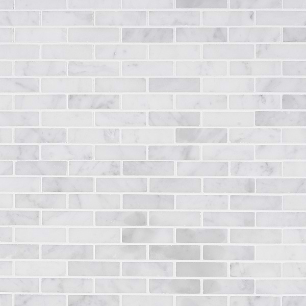 Disco-Carrara 1/2x2 Marble Polished Mosaic Tile