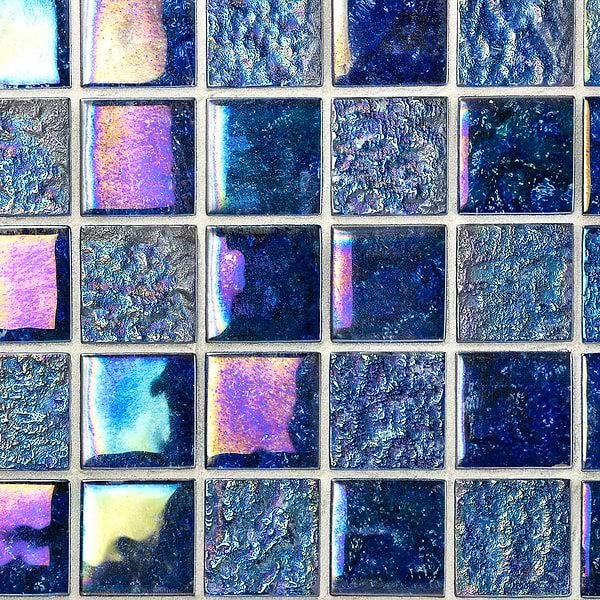 Laguna Iridescent Indigo 2x2 Glass Tile 