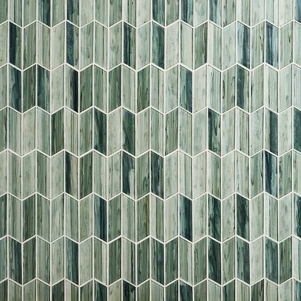 Maya Chevron Sage Mosaic Tile 