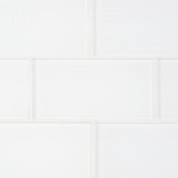 Loft Super White Frosted 3x6 Glass Subway Wall Tile