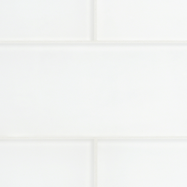 Loft Super White 4x12 Frosted Glass Subway Wall Tile