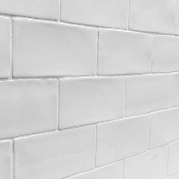 Lancaster Bianco White 3x6 Polished Ceramic Wall Tile