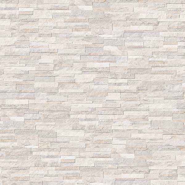 Rugged Stacked Quartzite White 6x24 Matte Porcelain Ledger Stone Veneer