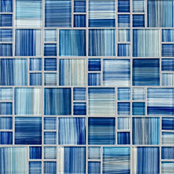 Watercolors Arboretum Blue Glass Mosaic
