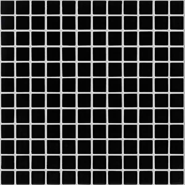 Watercolors Black 1x1 Glass Mosaic