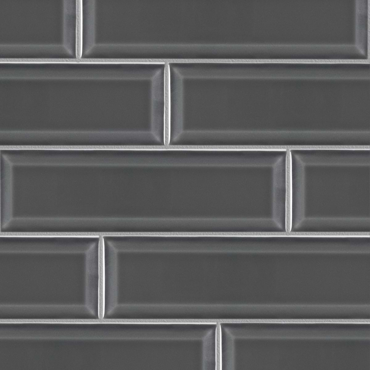 Astoria Beveled Midnight Gray 3x9 Glossy Ceramic Subway Tile